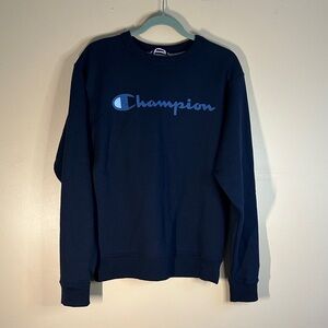 Champion Men's Crewneck Sweater - Navy Blue